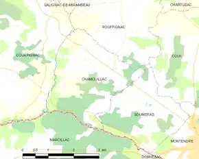 Poziția localității Chamouillac