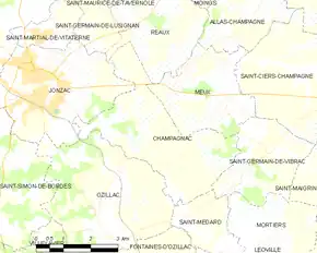 Poziția localității Champagnac