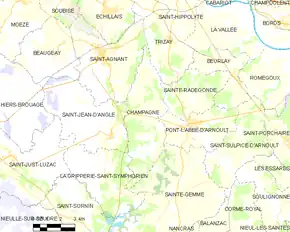 Poziția localității Champagne