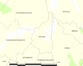 Poziția localității Chaunac