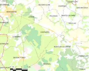 Poziția localității Chepniers