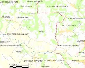 Poziția localității Chérac