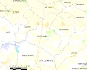 Poziția localității Ciré-d'Aunis