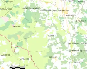 Poziția localității Clérac