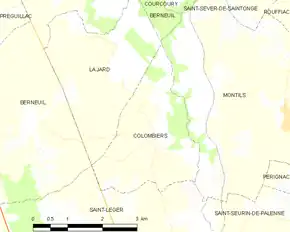 Poziția localității Colombiers