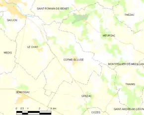 Poziția localității Corme-Écluse