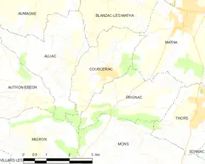 Poziția localității Courcerac
