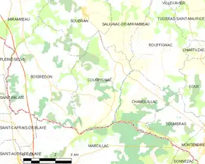 Poziția localității Courpignac