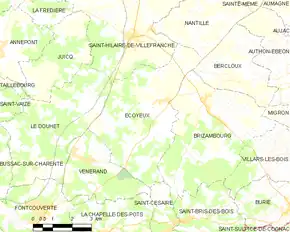 Poziția localității Écoyeux