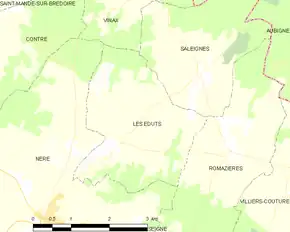 Poziția localității Les Éduts