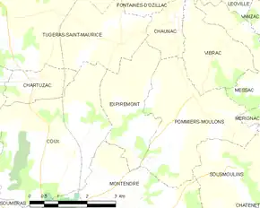 Poziția localității Expiremont