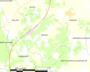 Poziția localității Fenioux