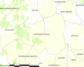 Poziția localității Fontaines-d'Ozillac