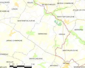 Poziția localității Germignac