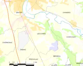 Poziția localității Les Gonds