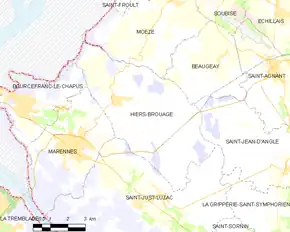 Poziția localității Hiers-Brouage