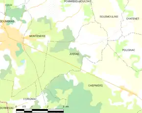 Poziția localității Jussas