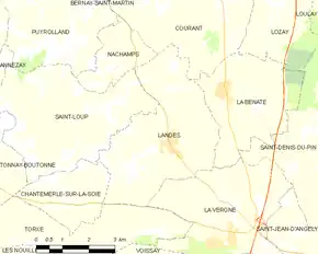 Poziția localității Landes