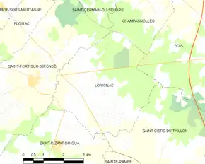 Poziția localității Lorignac