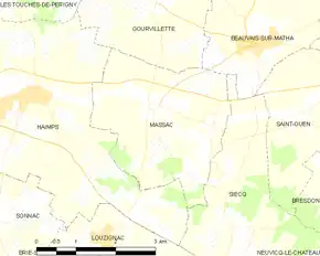 Poziția localității Massac