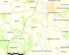 Poziția localității Mazeray