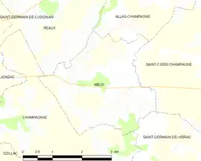 Poziția localității Meux