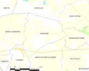 Poziția localității Moragne