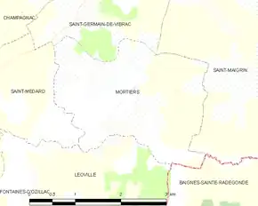 Poziția localității Mortiers