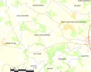 Poziția localității Nieul-lès-Saintes