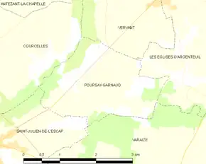Poziția localității Poursay-Garnaud