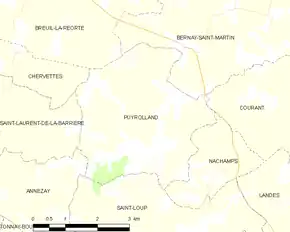 Poziția localității Puyrolland