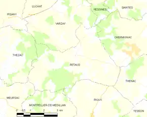 Poziția localității Rétaud