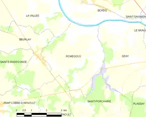 Poziția localității Romegoux