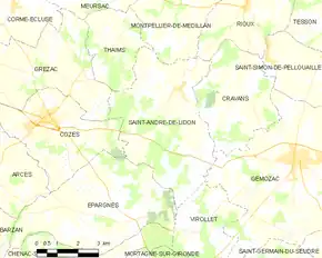 Poziția localității Saint-André-de-Lidon