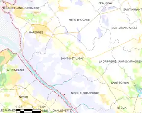 Poziția localității Saint-Just-Luzac