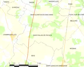 Poziția localității Saint-Palais-de-Phiolin