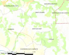 Poziția localității Saint-Sauvant