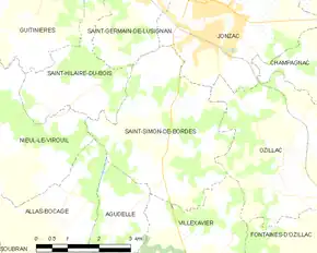 Poziția localității Saint-Simon-de-Bordes