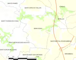 Poziția localității Semoussac