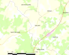 Poziția localității Taillant