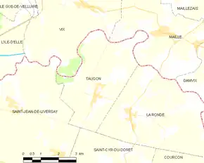 Poziția localității Taugon