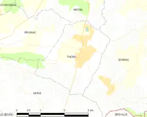 Poziția localității Thors