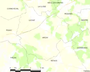 Poziția localității Varzay