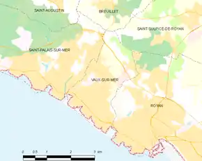 Poziția localității Vaux-sur-Mer