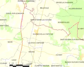 Poziția localității Villeneuve-la-Comtesse