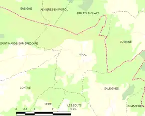 Poziția localității Vinax