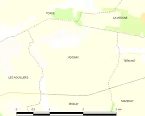 Poziția localității Voissay