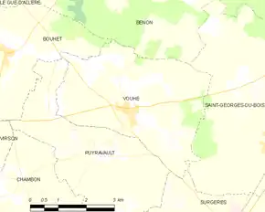 Poziția localității Vouhé