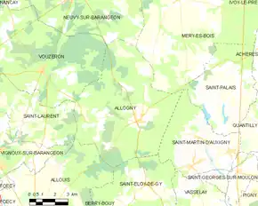 Poziția localității Allogny