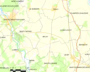 Poziția localității Arçay